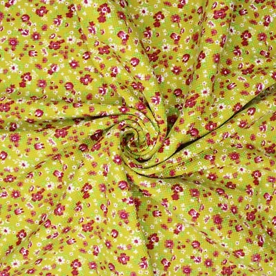 Cotton Jersey Fabric Fabulous Floral Waffle Flower Garden • £3.90