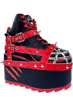 YRU SHOES Qozmo Bondage Gloomy Bear [Black] | PLATFORM BOOTS Gothic • $276.95