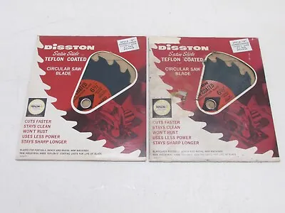 Nos! Disston (2) 6-1/2  Teflon Coated Circular Saw Blades 1/2  Arbor #dw6404t • $19.99