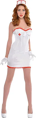 Ladies SEXY NURSE Fancy Dress Halloween Costume Outfit Uniform Size 10/12 Medium • £7.95