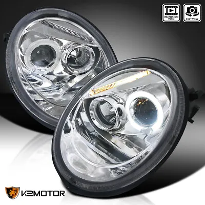 Fits 1998-2005 VW Volkswagen Beetle LED Halo Projector Headlights Left+Right • $179.38