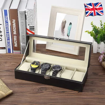 £10.48 • Buy 6-12 Grids Glass Display Watch Box Case Organizer For Women Men Jewelry Storage