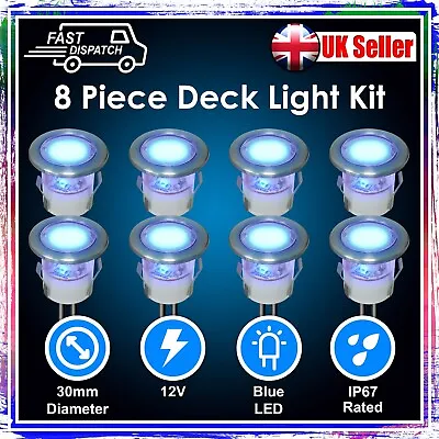 £17.95 • Buy Wickes 8 Piece Blue Led Deck Light Kit 30mm Ip67 12v Low Voltage Plinth