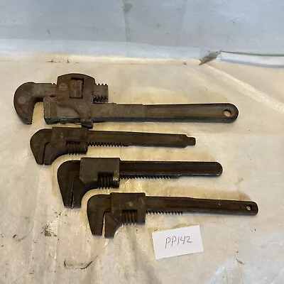 Lot 4 Vintage Adjustable Monkey Wrenches Pipe Wrench Moore Ford 14” Guaranteed • $20