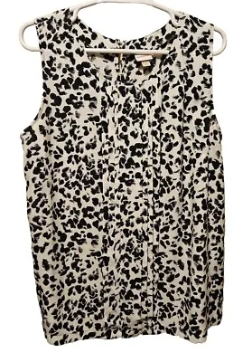 Merona Top Womens Size XL Animal Print Sleeveless Shell Ruffled Blouse  • $11.10