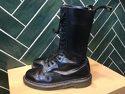 Dr Martens 1914 Black Leather Size 6 Boots 14 Hole / Eye Good Used Condition • £79.99