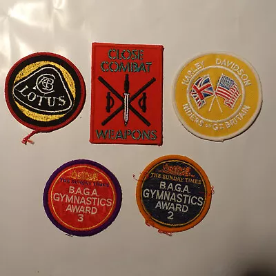 5x Embroidered Woven Fabric Patches Badges Lotus Racing Harley Davidson Baga • £10