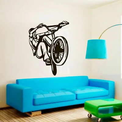 $27.99 • Buy Wall Decal BMX Rider Sticker Bike Bicycle X Games Racing Cycle Jump Teen M1651