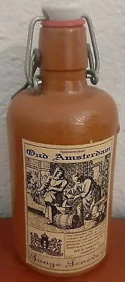 Vintage STONEWARE BOTTLE OUD AMSTERDAM W/ Stopper Jonge Jenever Alcohol Liquor  • $1.72