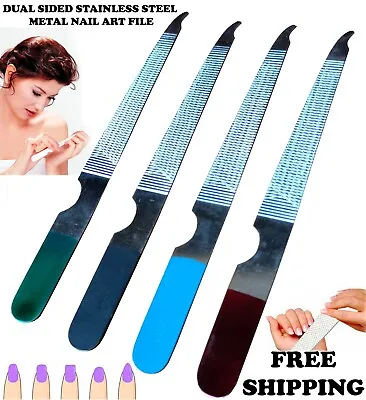 4.5  Dual Sided Stainless Steel Metal Nail Art File Manicure Pedicure Tool • $4.85
