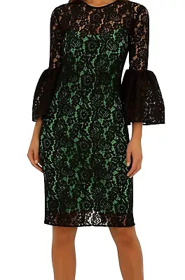 Carla Zampatti Black Lace Wow Dress 12 In Perfect Condition Worn Once • $350