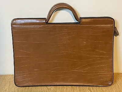 Vintage Pegasus Men's Briefcase Portfolio Document Bag Brown Leather • $24.99