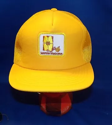 Vintage Marvin Windows Yellow Hat / Cap ~ Snapback Mesh Trucker • $20