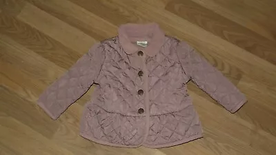 Mamas & Papas Girls Pink Quilted Jacket Age 9-12 Months • £1