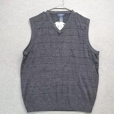 VINTAGE Dockers Men Sweater Vest Medium Gray Extra Soft Sleeveless V Neck NWT • $19.96