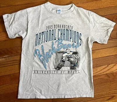 Vtg 1993 University Of Maine Black Bears NCAA Hockey Championship T Shirt Men M • $49.99