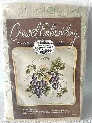 Elsa Williams Creations Crewel Embroidery Pillow Kit Grapes KC742 • $39.99