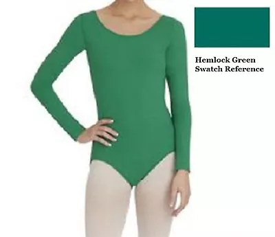 Mondor 497 Hemlock Green Child Size Medium (7-10) Long Sleeve Leotard • $16.99