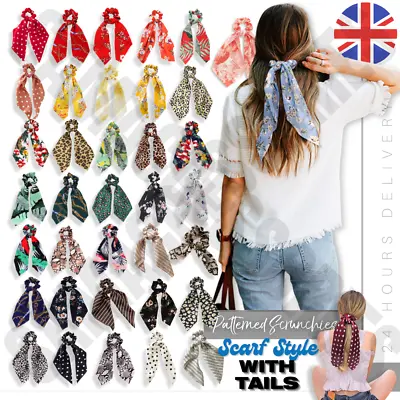 £3.99 • Buy UK Satin Ponytail Scarf Bow Hair Rope Ties Scrunchies Ribbon Band Flower Leopard