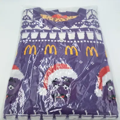 Brand New Purple Grimace Holiday Knit Ugly Christmas Sweater XL McDonalds • $124