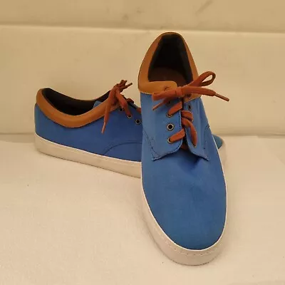 KURT GEIGER MENS CANVAS DECK SHOES SIZE UK 10 Blue Boat Shoes Trainers • £19.95