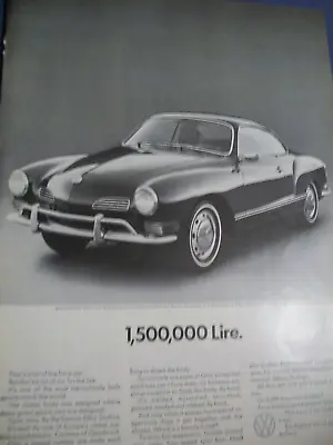 1971 VW Volkswagen KARMANN GHIA Mid-size Mag Car Ad - 1500000 Lire.  • $6.95