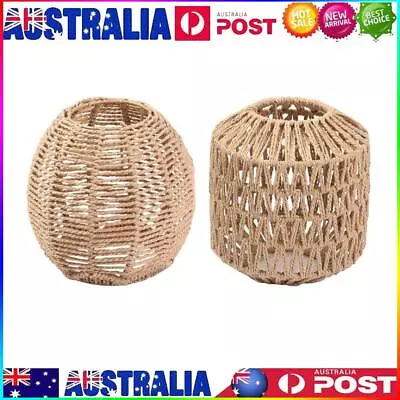 Simulated Rattan Hanging Lampshade Vintage Handmade Woven Lamp Shade Home Decor • $12.29