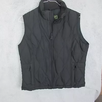 Eddie Bauer Vest Mens Large Tall Black Goose Down Puffer Jacket Outdoors • $24.49