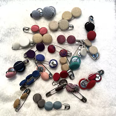 Lot Of 62 Vintage Fabric Covered Buttons Variety Of Sizes Materials & Colors • $8.99