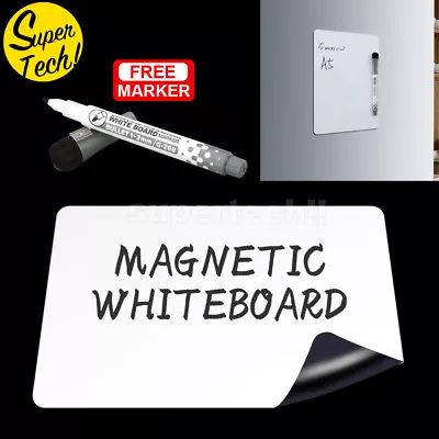 NEW A5 Fridge Magnetic Whiteboard + Board Pen Marker Eraser Memo Reminder Magnet • $7.95