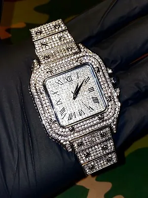 Mens Custom Fully Ice Out Sport Iced Cz VVS Quality Stainless Steel Fully Bling • $87.99