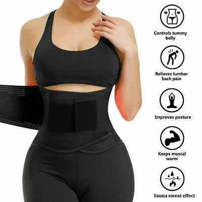 Women Waist Trainer Body Shaper Tummy Control Belt Belly Fat Burner Slim Corset • £5.89