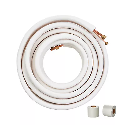 VEVOR Ductless Mini Split Line Set 1/4''x1/2''x50ft Insulated Copper Tubing AC • $124.99