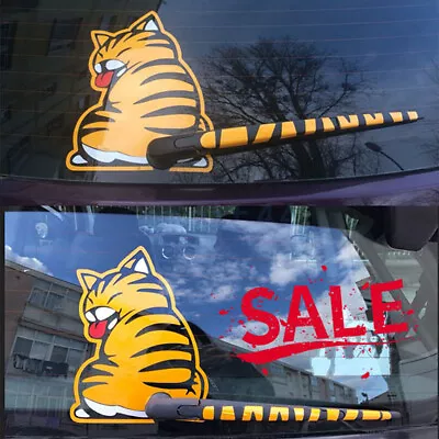 AU Cat Moving Tail Paw Windshield Rear 3D Window Wiper Cartoon Car Decal Hot • $16.63