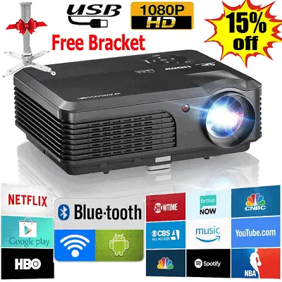 $277.20 • Buy CAIWEI LED Android Projector Home Theatre Wireless Airplay HD 1080P Movie Film