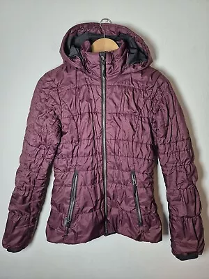 Icebreaker Merino Quilted Jacket Burgundy Full Zip Merino Coat Womens Small • £44.99