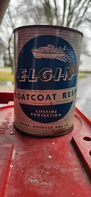 Vintage Sealed Can Elgin Boat Boatcoat Fiberglass Resin Sears Roebuck Prop Decor • $125