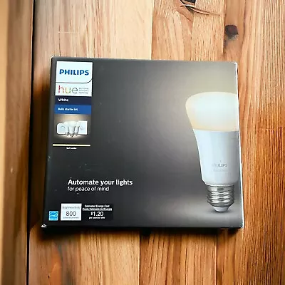 Philips Hue White LED 3 X A19 E26 Smart Bulbs 1 Button 1 Hue Bridge Starter Kit • $49