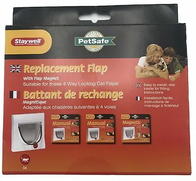 £10.95 • Buy Petsafe Staywell Replacement Cat Flap Fits  4 Way Locking Cat Doors Red Box
