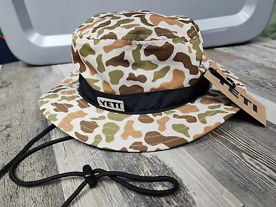 New Mens YETI Camo Boonie Bucket Hat Size L - XL Drawstring Fishing Safari • $28.99