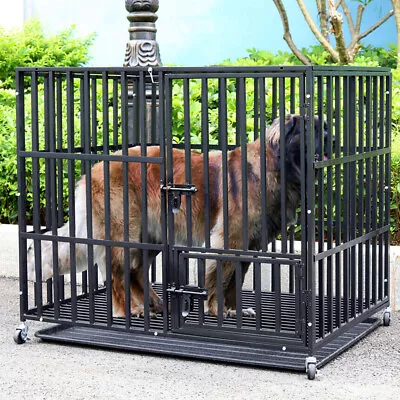 Heavy Large Dog Pet Crate Cage Kennel In-Outdoor With Secure Lock & Bottom Tray • $209.97