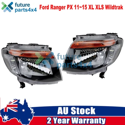 $155 • Buy For Ford Ranger PX 11~15 XL XLS Wildtrak A Pair Of Head Light LH+RH Lamp Black