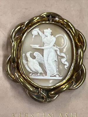 Vintage Antique Brooch Victorian Pinchbeck Swivel Edwardian Cameo Jewellery • £270.74