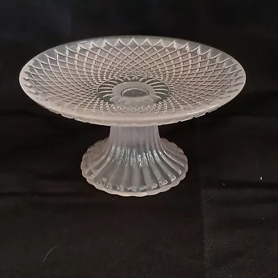 Vintage Pedestal Torte Plate Small Cake Stand Pink Glass  • $40