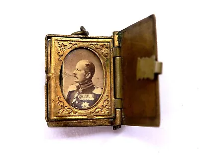 Antique CIVIL WAR Era Locket With Soldiers In Uniform Miniature Book Form 1860's • $251.99