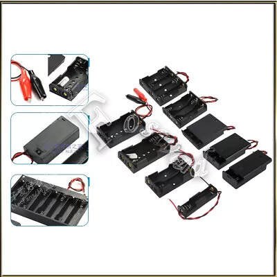 Aa Pp Battery Holder Box Case Connector Open &R Enclosed With Switch 1 - 8 Bits • £1.80