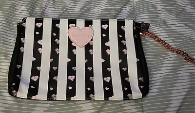Mary Kay Heart And Stripes Bag White Black & Pink Makeup Bag NEW • $13.99