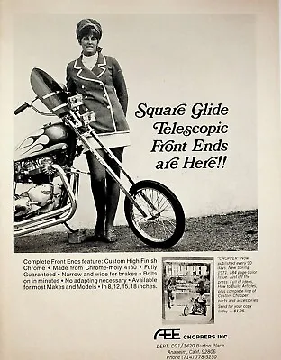 $11.28 • Buy 1971 AEE Choppers Square Glide Telescopic Front End - Vintage Motorcycle Ad