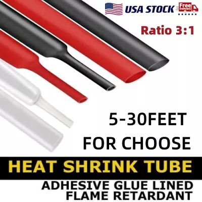 Heat Shrink Tubing Marine Grade With Adhesive Insulated Cable Wrap Kit 3:1 Ratio • $12.34