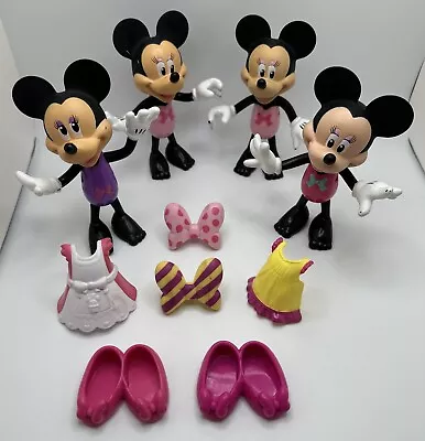 Disney Minnie Mouse Doll Lot Bowtique Snap On Dress Up Figures & Accessories • $10